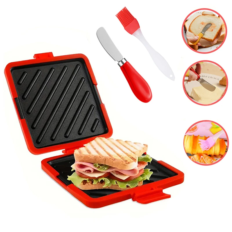 Kitchen Baking Brush - 3er-Pack Lebensmittelechter Sandwich-Toaster mit Buttermesser und