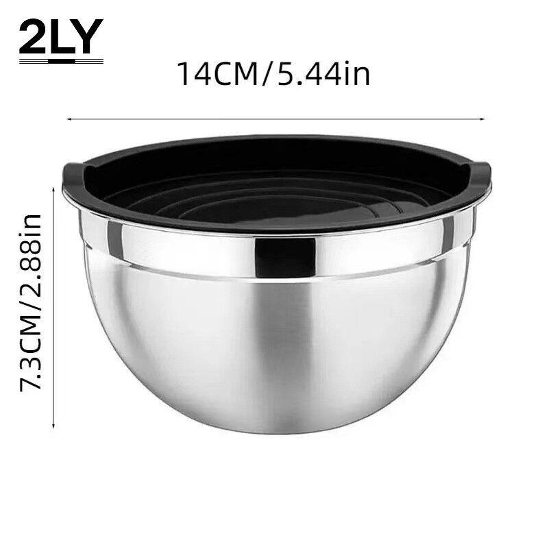 Kitchen Baking Kit - Verstärkte Edelstahl-Rührschüsseln Set mit Deckeln, Küchen-Salatschüssel