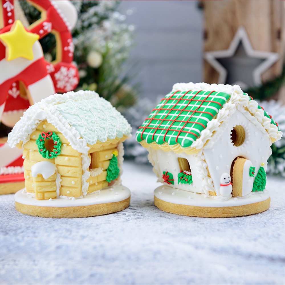 Kitchen Baking Cookies - 6-teiliges Mini-Weihnachts-Lebkuchenhaus Ausstechformen-Set 3D Plastikformen für