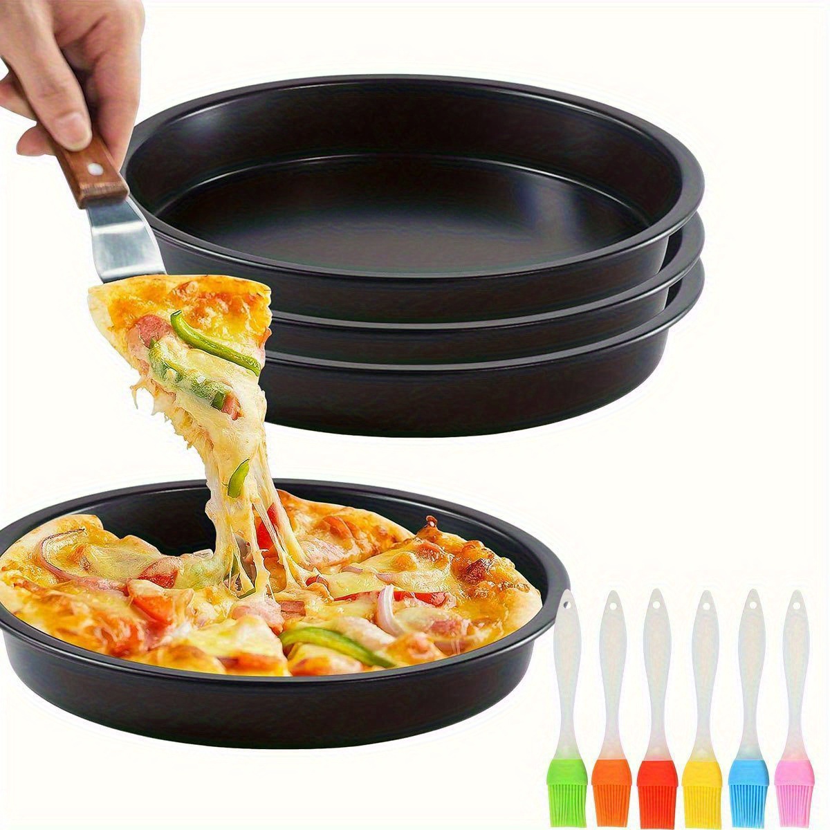 Kitchen Baking Brush - 6/8/9/10 Zoll Antihaft-Pizzablech Rundes Backblech aus