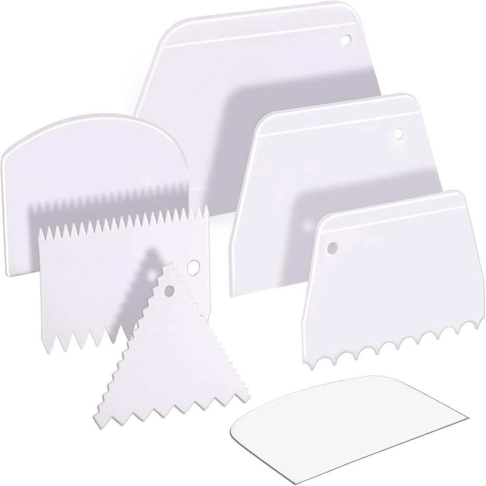 Kitchen Baking Kit - 7-teiliges Küchenteig-Schaber- und Glätter-Set, Kuchendekorationswerkzeuge, Schüsselschaber,