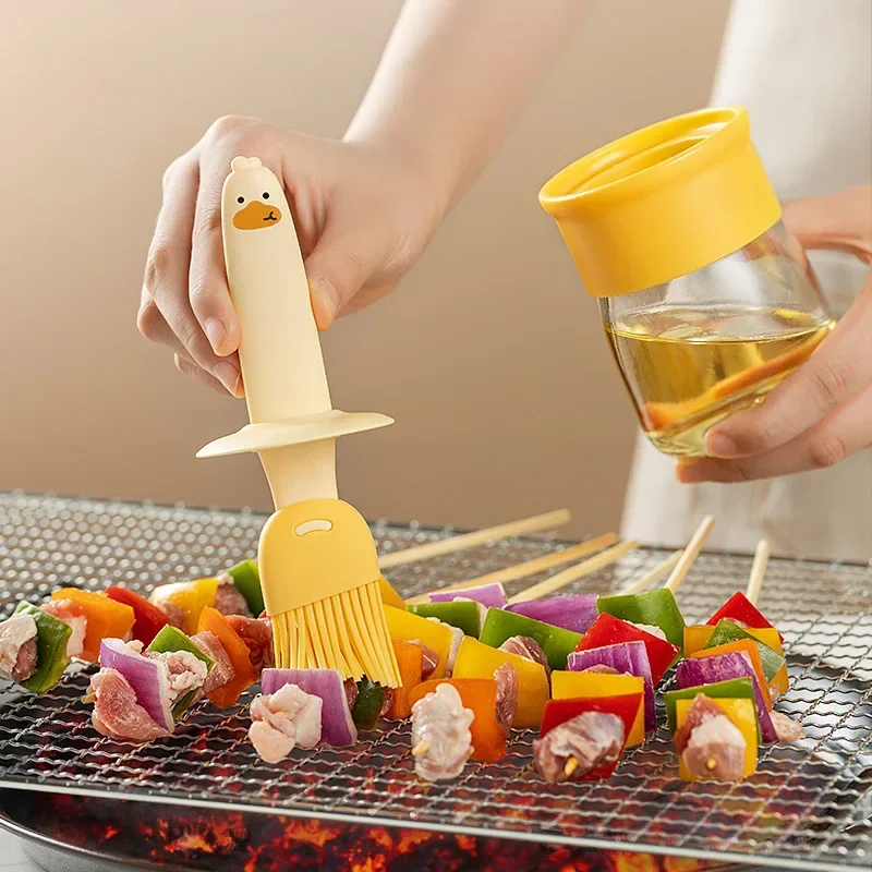 Kitchen Baking Brush - Küchen-Silikon-Ölflasche mit Pinsel, Hitzebeständiger Grill-Ölspender, BBQ-Pinsel