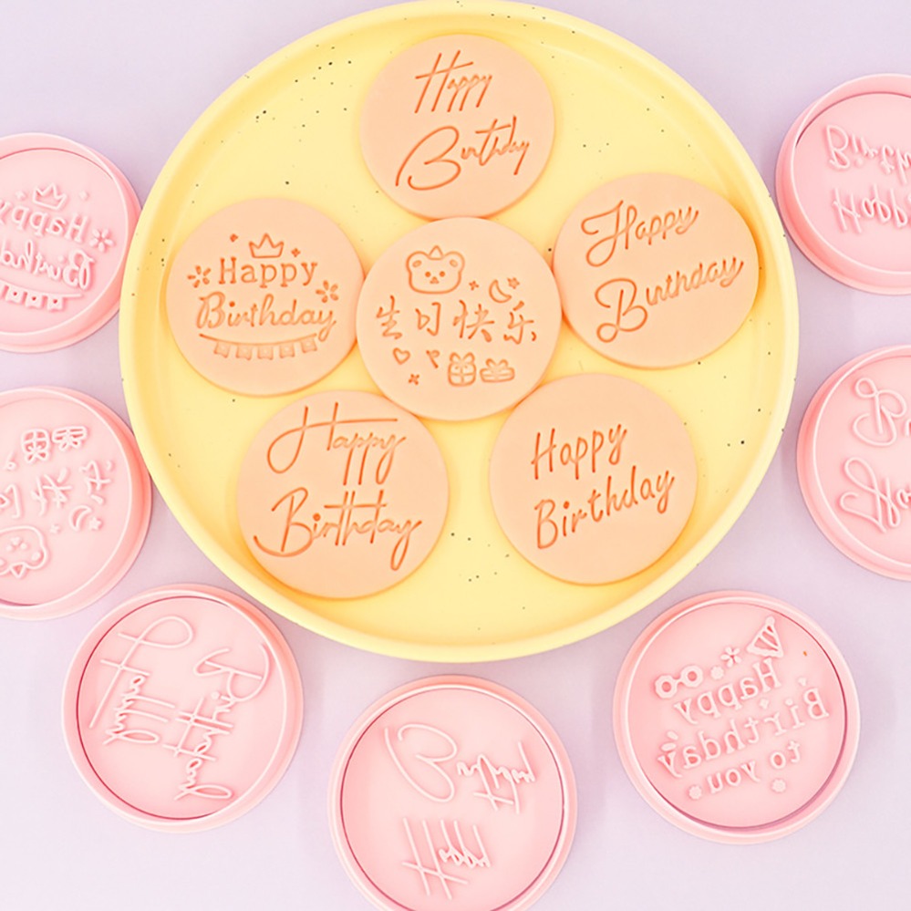 Kitchen Baking Cookies - Geburtstags-Keksausstecher, Keksform-Stempel, Küchen-Backzubehör, Gebäckformen, Dessert-Backutensilien