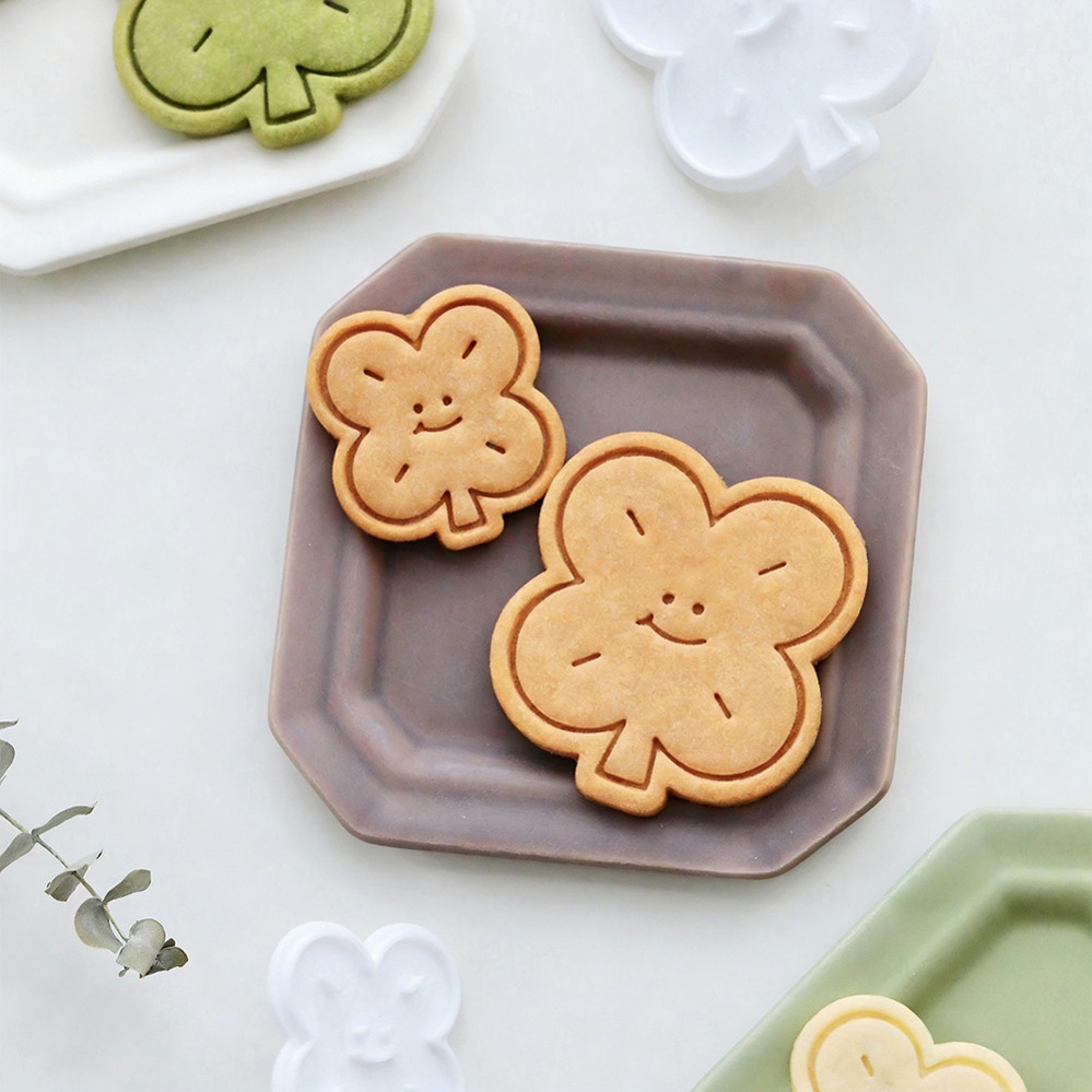 Kitchen Baking Cookies - Glücksbringer Vierblättriges Kleeblatt Ausstechformen Keksform Stempel