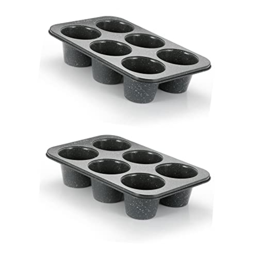 Muffin Tin Nonstick - 2 Stück tiefe Jumbo-Muffinformen, 6er-Set, aus
