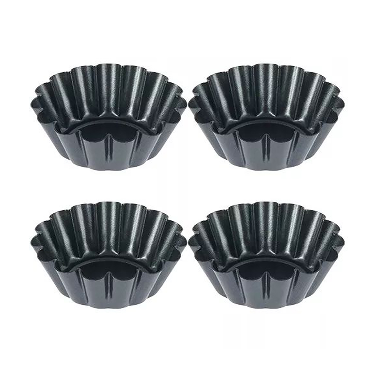 Muffin Tin Nonstick - 4 Stück Mini Runde Antihaft-Tarteformen, Eierkuchenformen,