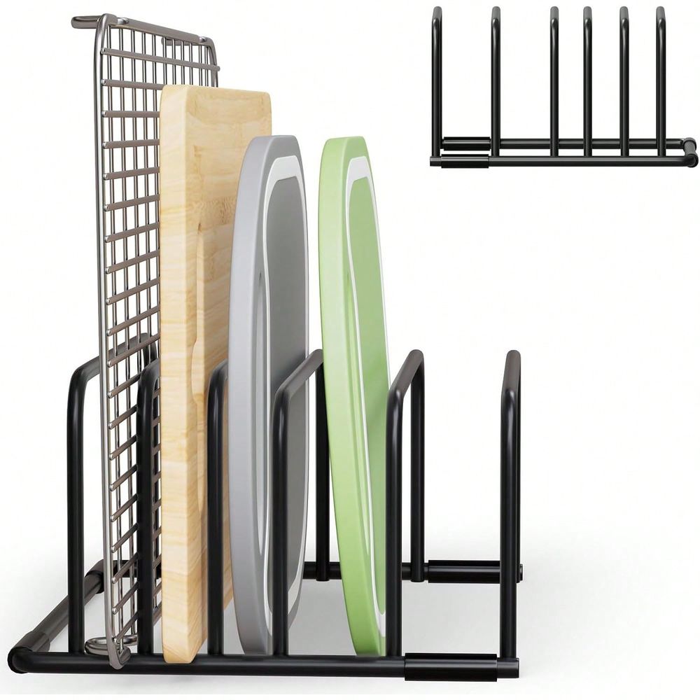 Kitchen Baking Sheet Organizer - Schwarzer Schneidebrett-Organizer, perfekter Ständer für Schneidebretter,