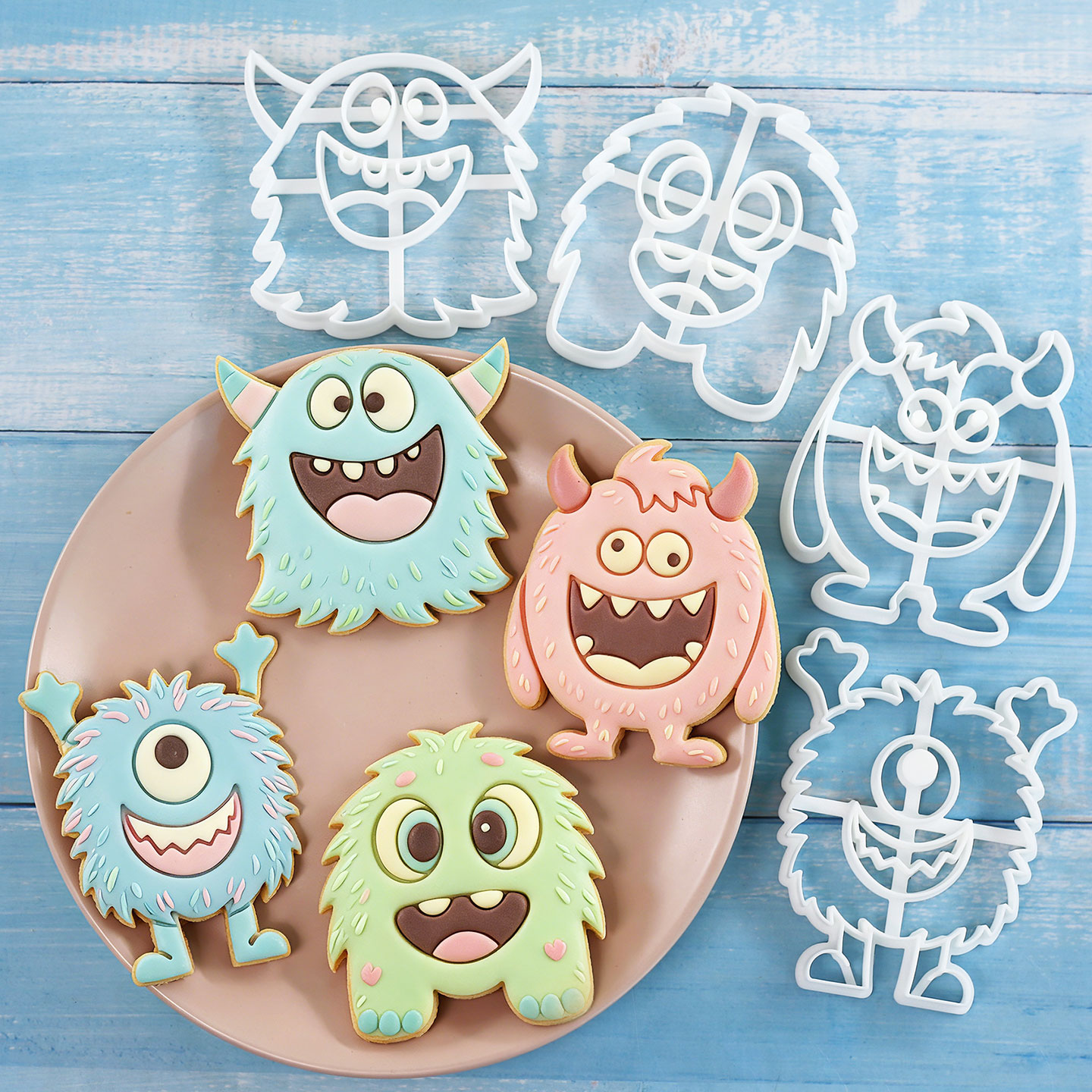 Kitchen Baking Cookies - 1 Stück/4 Stück Große Monster-Keksausstecher 3D