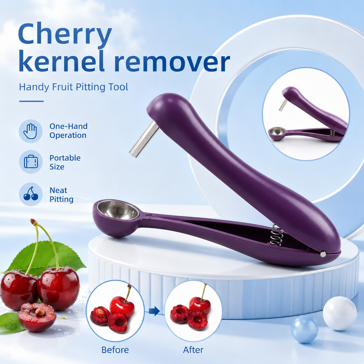 Kitchen Tools For Baking - Kirschkern-Entferner Handlicher Kirsch- und Olivenentkerner Einfach