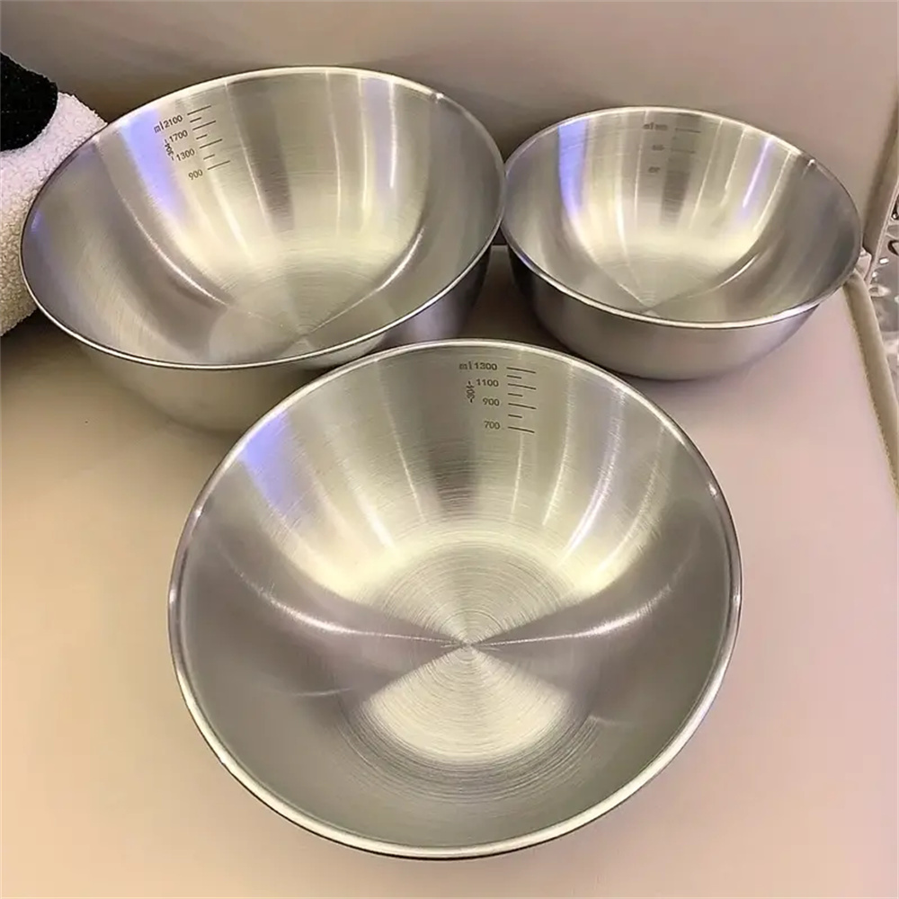 Kitchen Baking Scale - 1-3 Edelstahl-Schüssel-Set mit Skala zum Kochen,