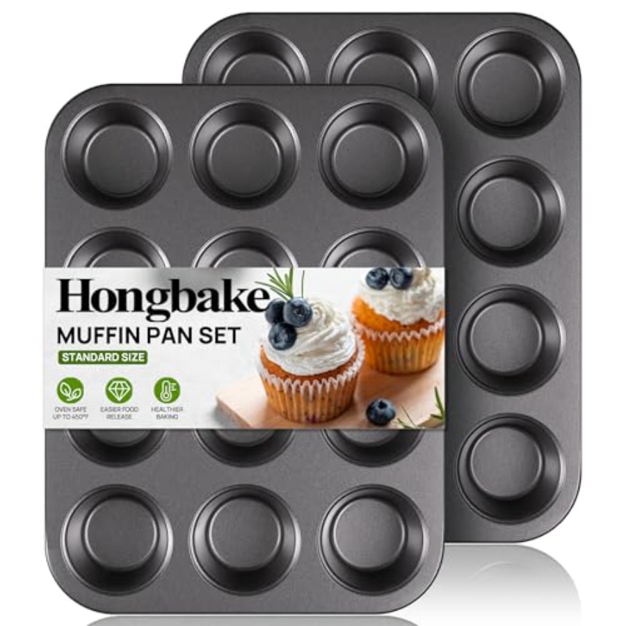 Muffin Tin Nonstick - Muffinform zum Backen, Antihaft-Cupcake-Form für 12