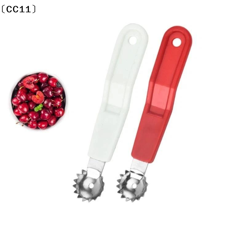 Kitchen Tools For Baking - 1/4-teiliges Kirschentkerner-Werkzeug mit Edelstahlkopf und rutschfestem