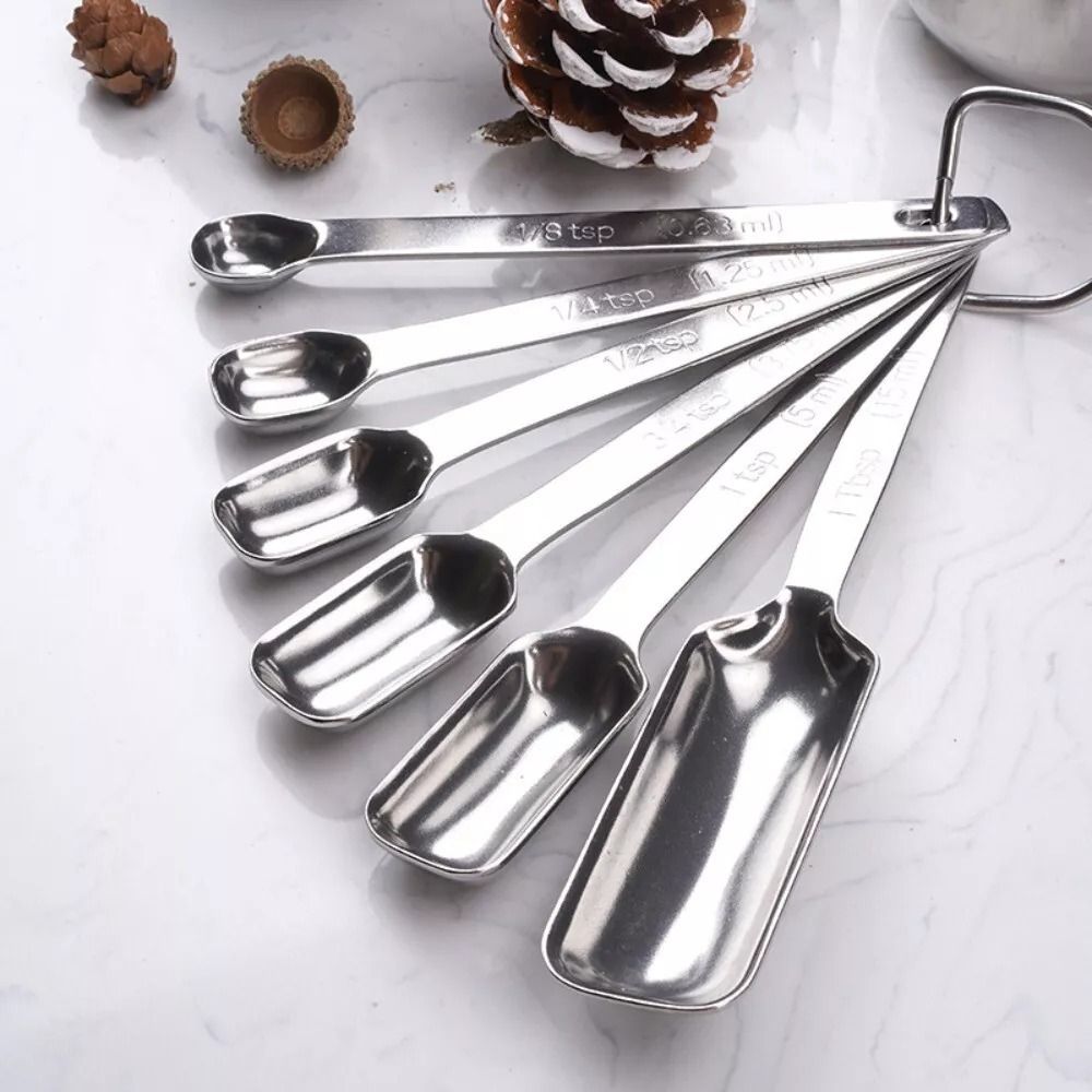 Kitchen Baking Scale - 6 Stück Edelstahl Messlöffel mit Waage