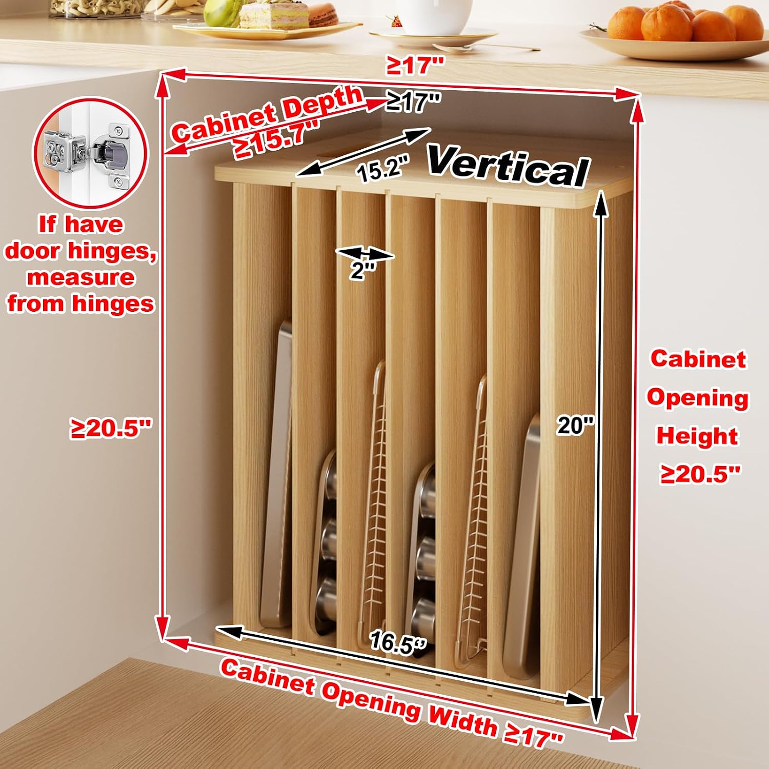 Holz-Backblech-Organizer, vert – Kitchen Baking Sheet Organizer Bewertung und Preis