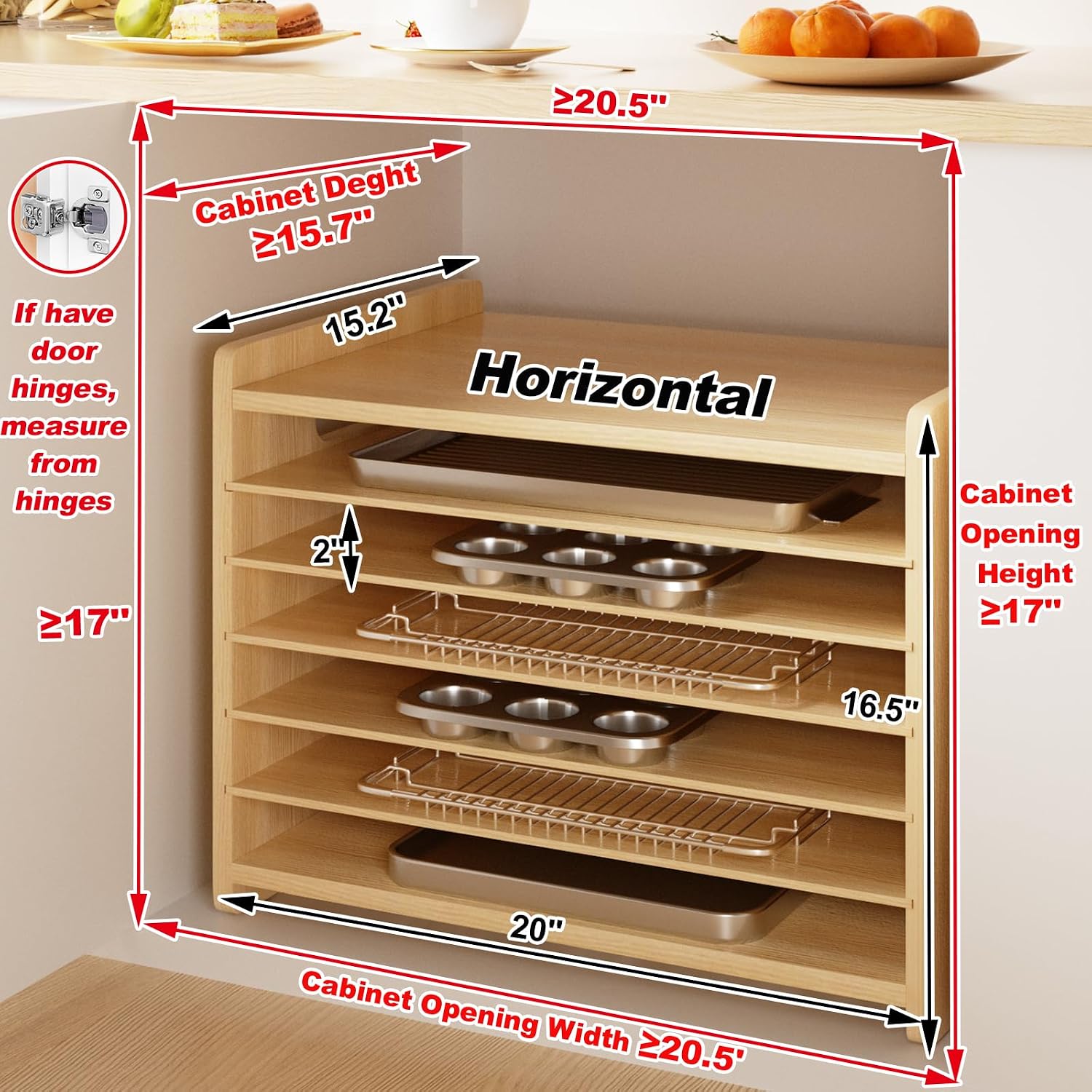 Holz-Backblech-Organizer, vert – Kitchen Baking Sheet Organizer Bewertung und Preis