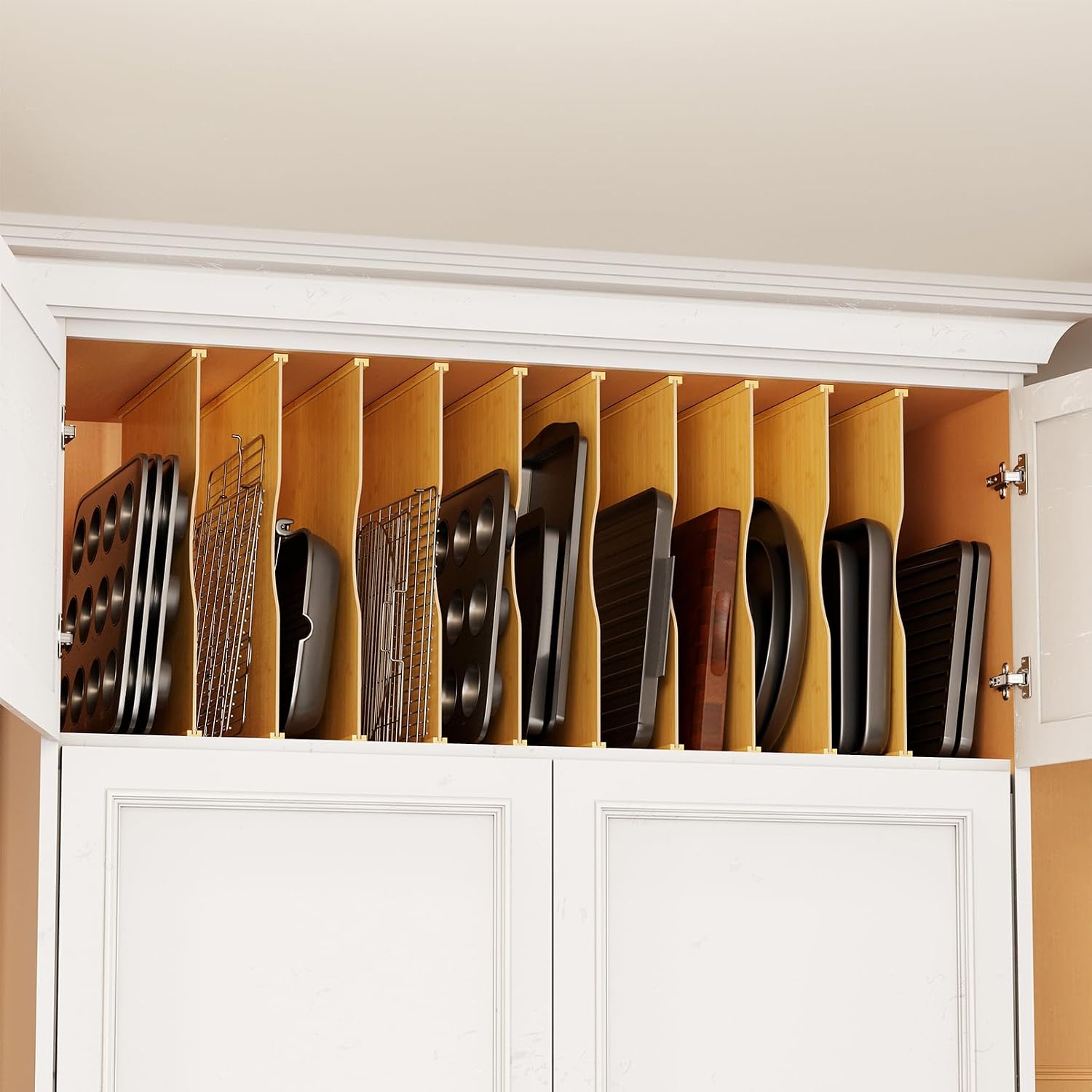 10er-Pack Bambus-Tablett-Organ – Kitchen Baking Sheet Organizer Bewertung und Preis